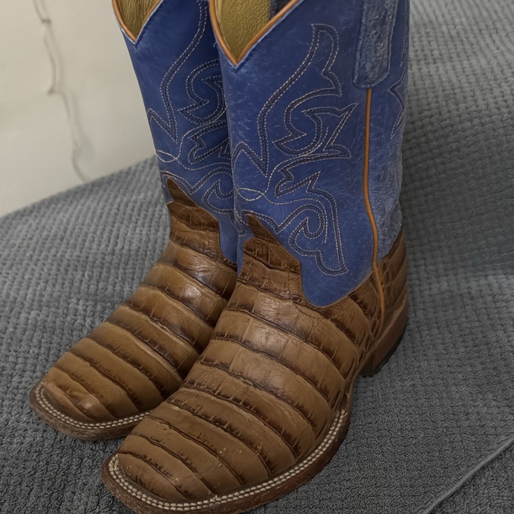 HP Kids Western Boots in Blue and Brown